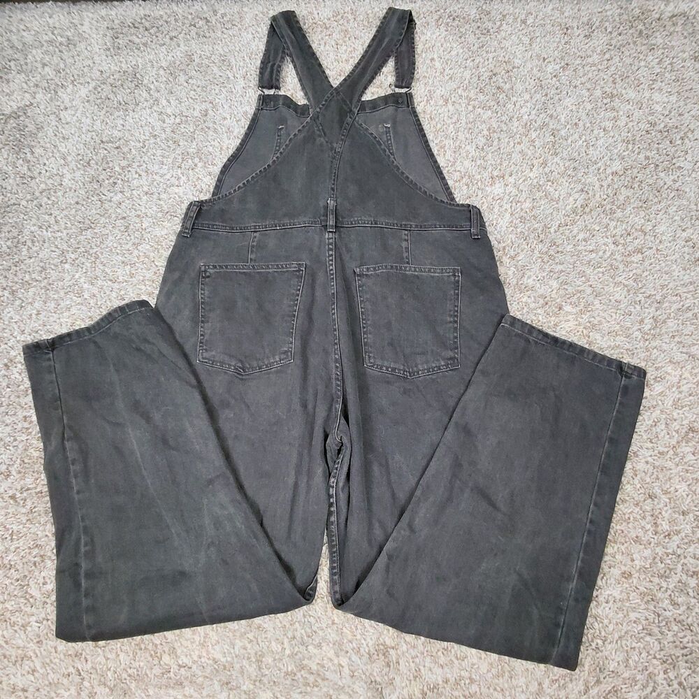 Free People We The Free Ziggy Denim Overalls Womens XL Black Jean Boho - Picture 2 of 7